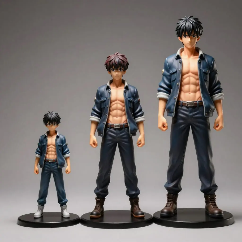 Comparaison de différentes tailles de figurines en résine