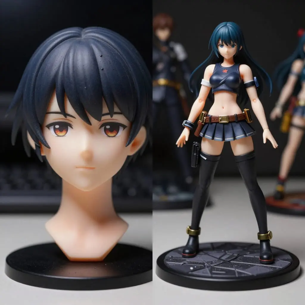 Comparaison entre une figurine en vinyle et une figurine en résine