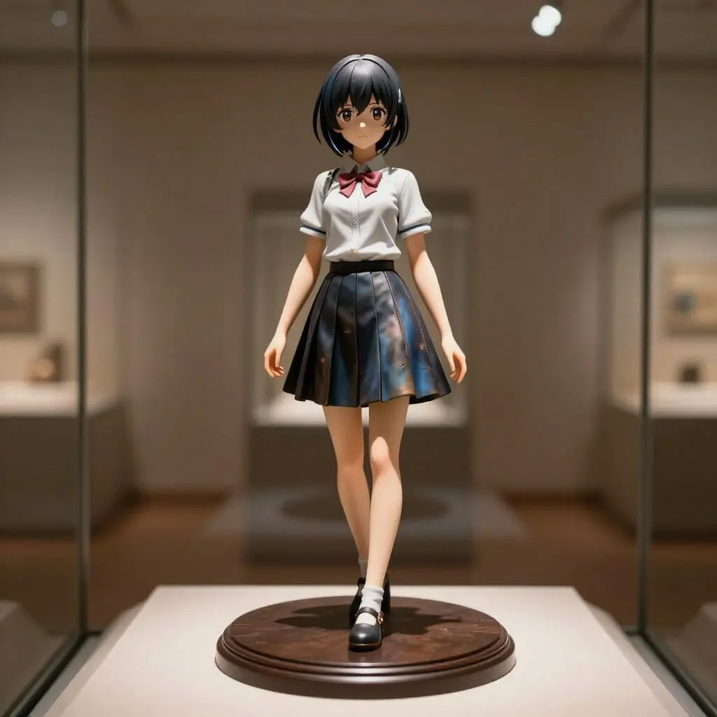Figurine en résine exposée comme une œuvre d'art