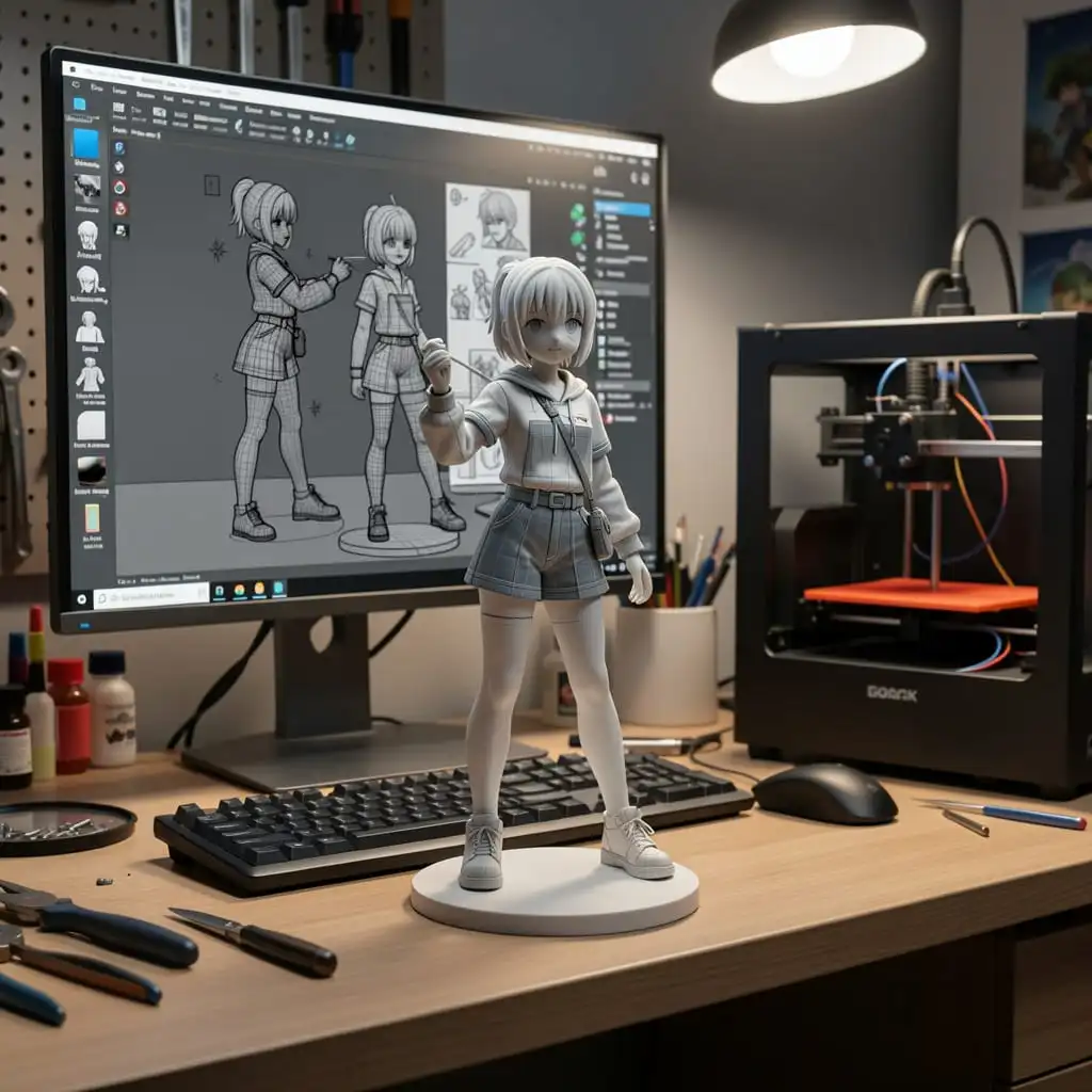 Préparation d'un fichier STL de figurine sur ordinateur