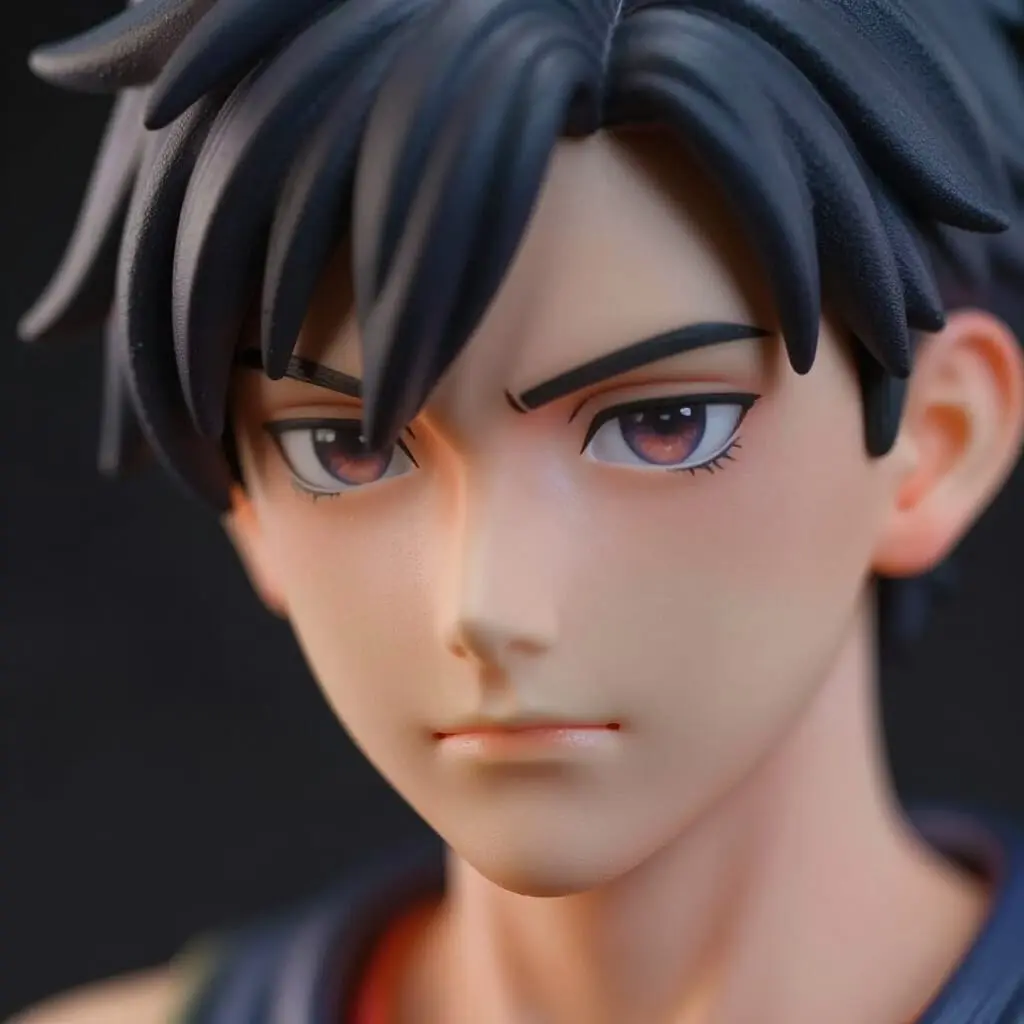 Carnation réaliste sur une figurine anime