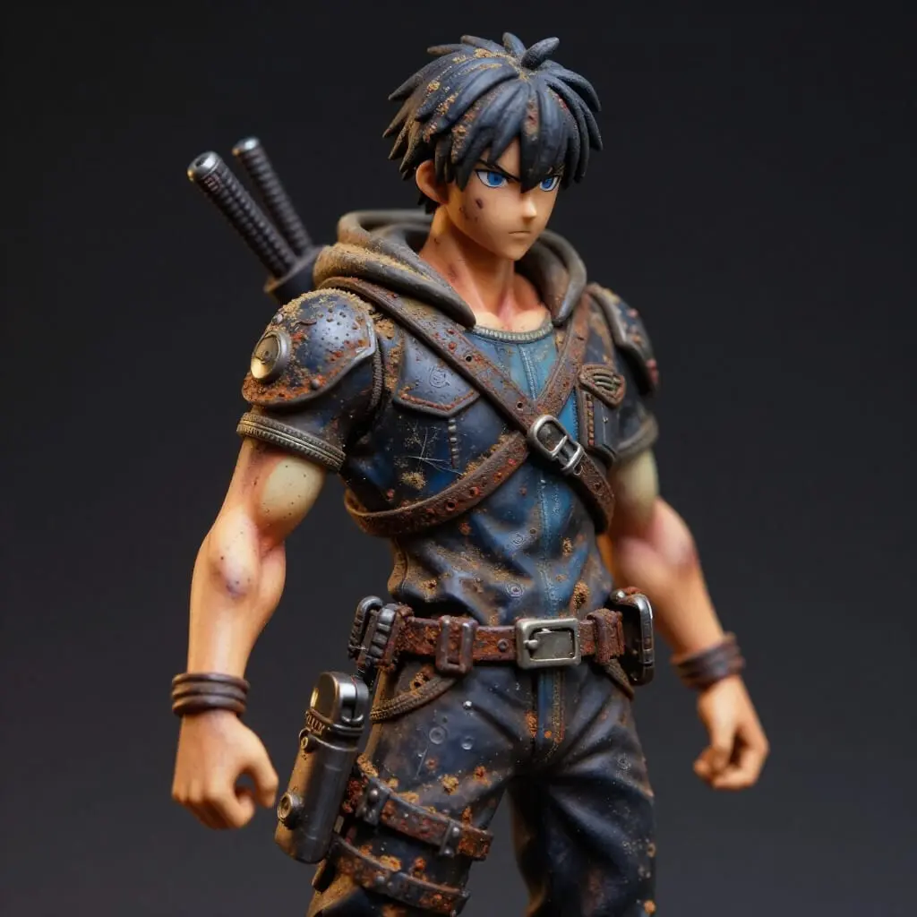 Effets de vieillissement réalistes sur une figurine en résine
